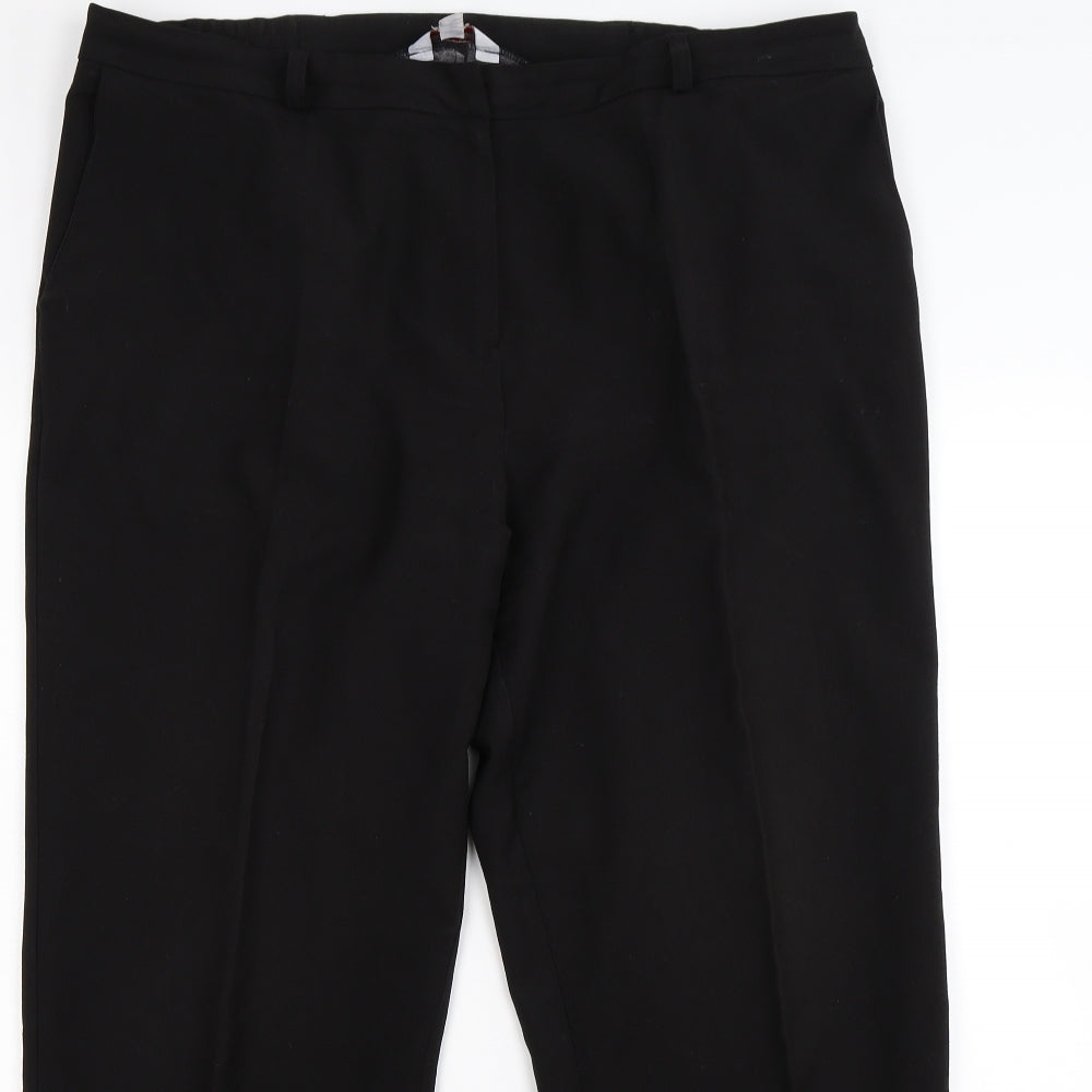 Womens UK Size 16 Essential Collection Regular Fit  Black Trousers