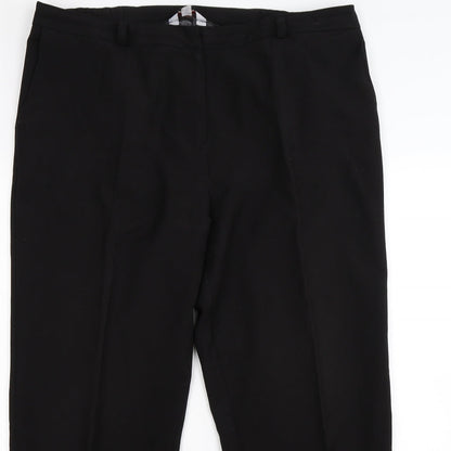 Womens UK Size 16 Essential Collection Regular Fit  Black Trousers