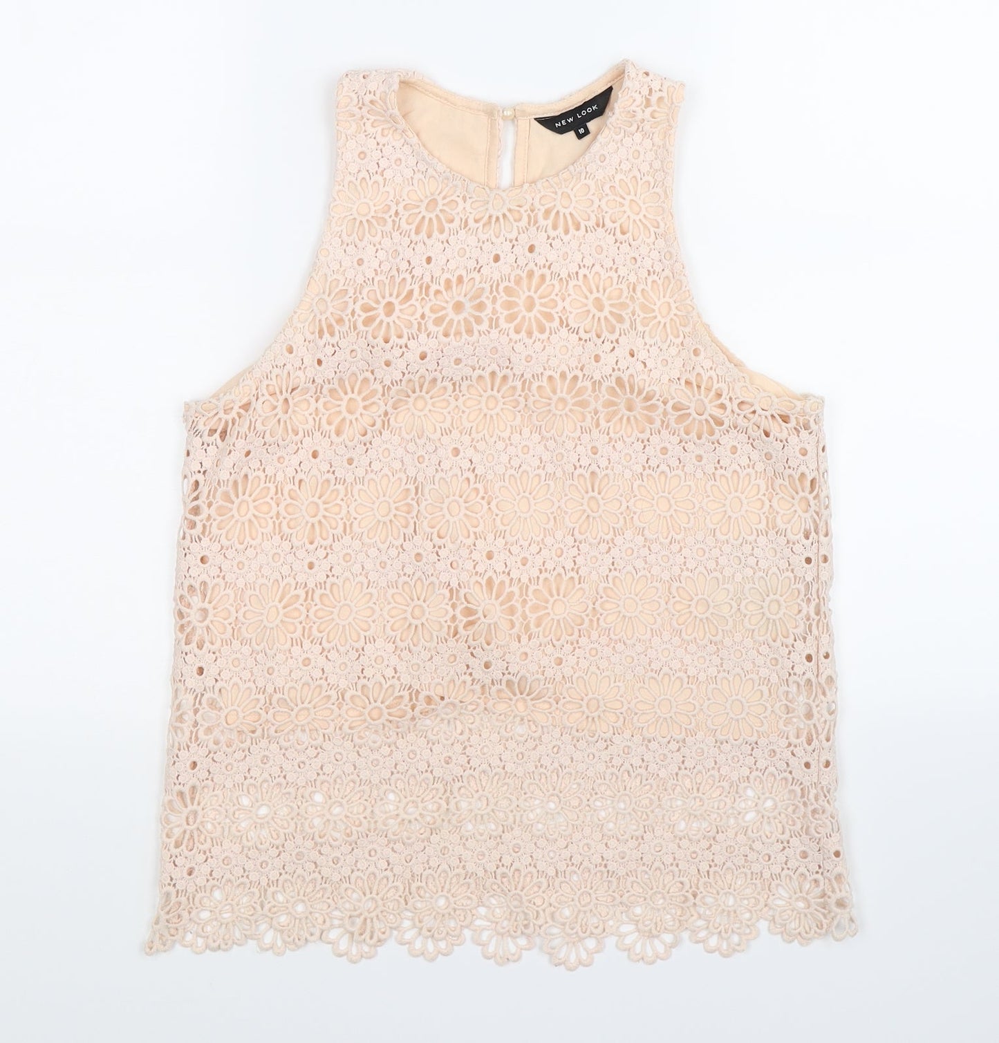 Womens UK Size 10 New Look Pink Basic Tank