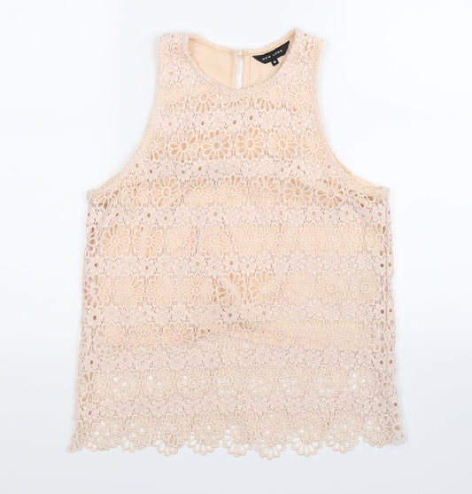 Womens UK Size 10 New Look Pink Basic Tank