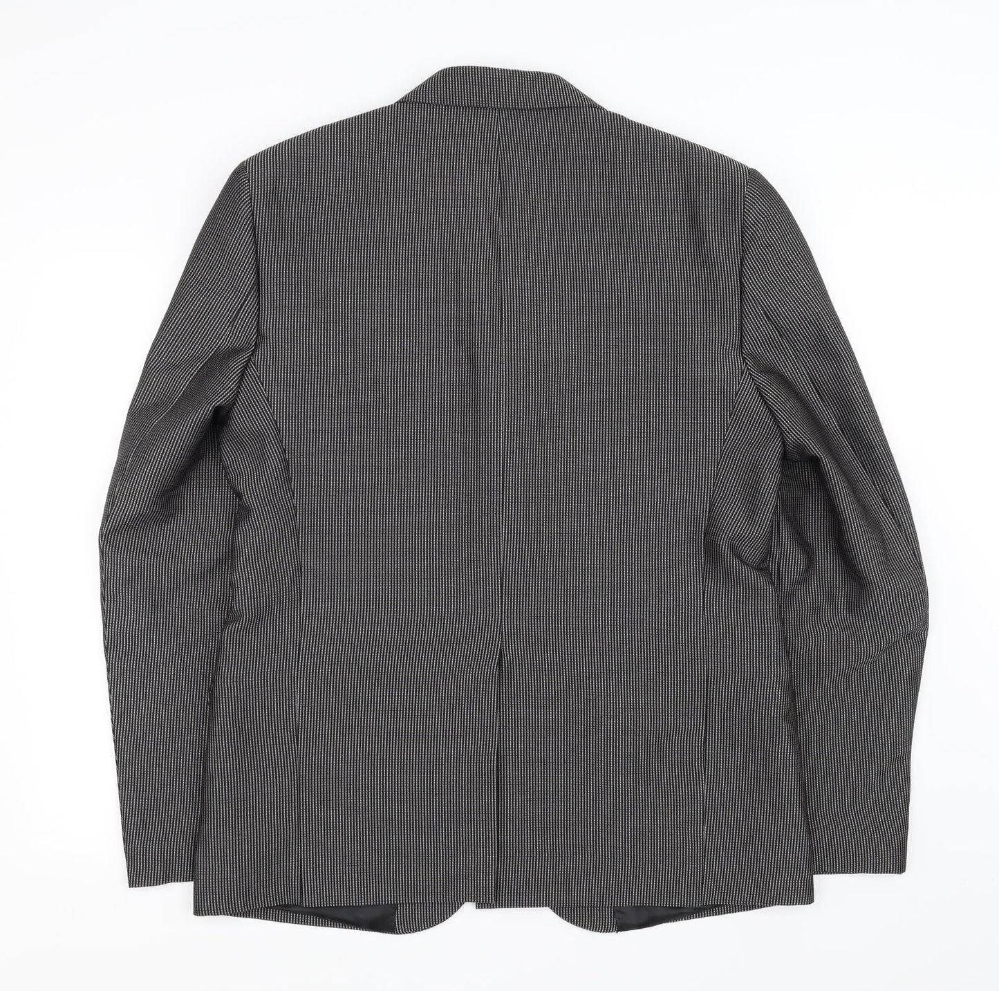 vincent trade Mens Black Check  Jacket Suit Jacket Size 40  - Made in Italy