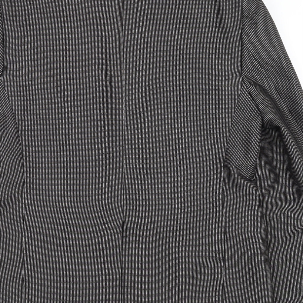 vincent trade Mens Black Check  Jacket Suit Jacket Size 40  - Made in Italy