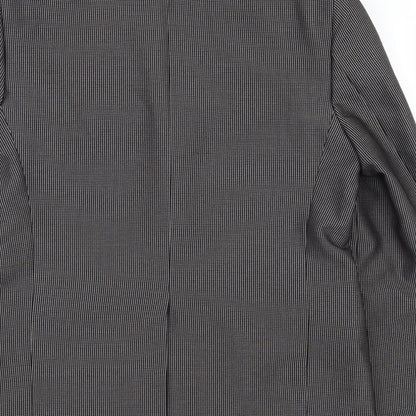 vincent trade Mens Black Check  Jacket Suit Jacket Size 40  - Made in Italy