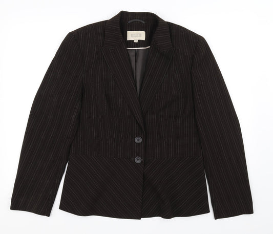 NEXT Womens Brown Striped  Jacket Blazer Size 14