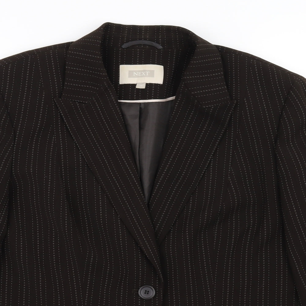 NEXT Womens Brown Striped  Jacket Blazer Size 14