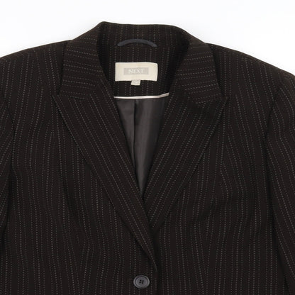 NEXT Womens Brown Striped  Jacket Blazer Size 14
