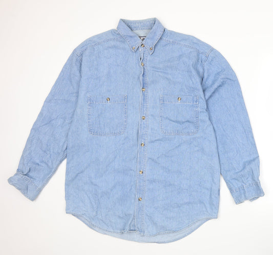 Zantos Mens Blue    Button-Up Size M