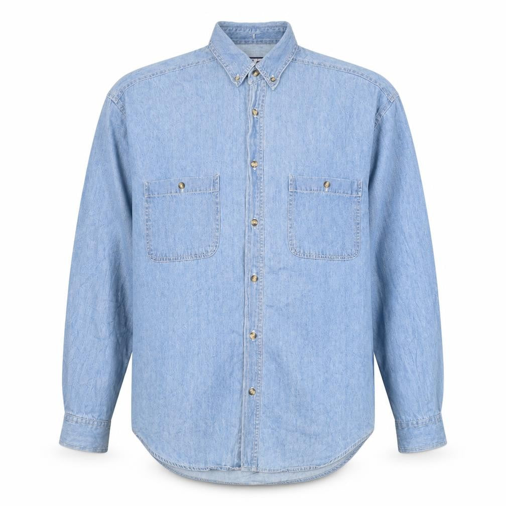 Mens UK Size M Zantos Blue  Button-Up Long Sleeve Casual Shirt