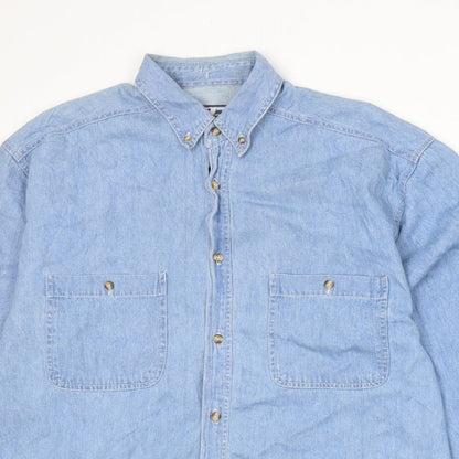 Zantos Mens Blue    Button-Up Size M