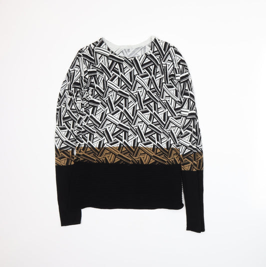 Preworn Womens Black Geometric  Pullover Jumper Size 8