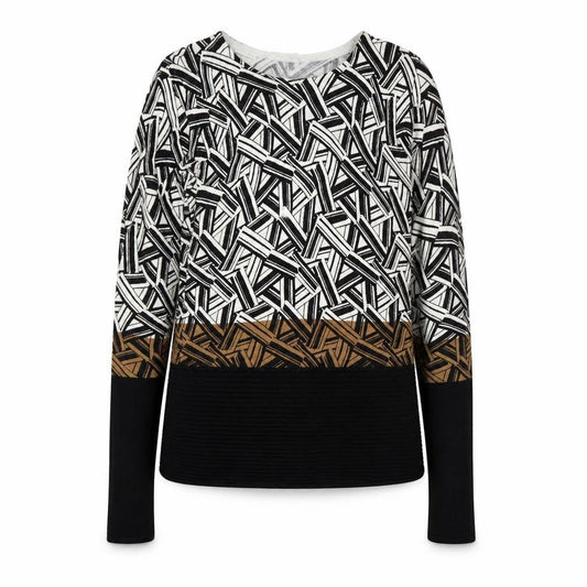 Preworn Womens Black Geometric  Pullover Jumper Size 8