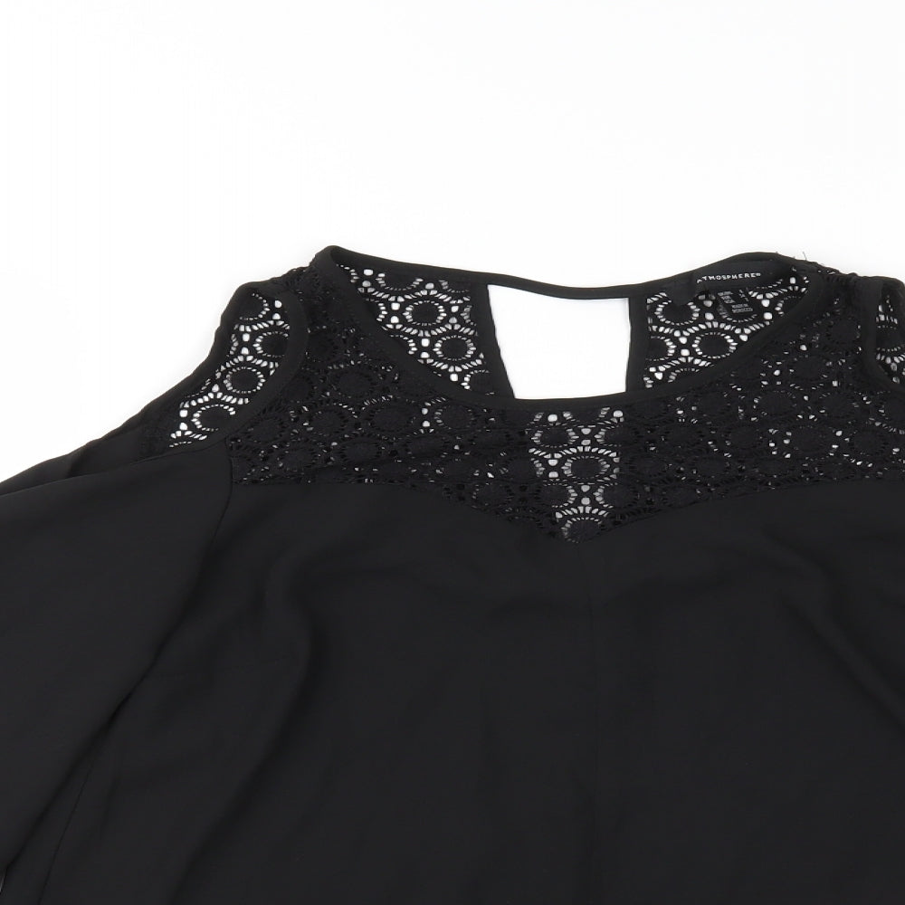 Womens UK Size 6 Atmosphere Black Basic Blouse