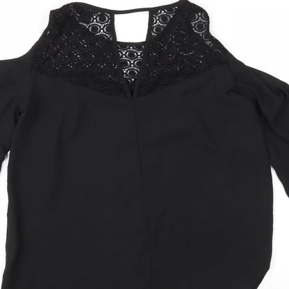 Womens UK Size 6 Atmosphere Black Basic Blouse