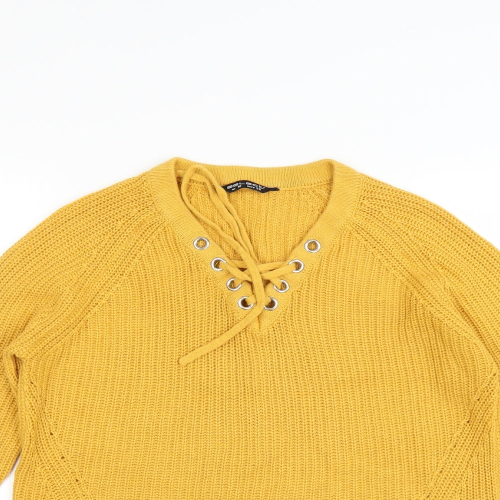 Select Womens Yellow   Pullover Jumper Size 10