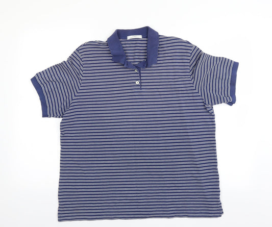 Marks and Spencer Mens Blue Striped   Polo Size 18