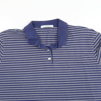 Marks and Spencer Mens Blue Striped   Polo Size 18
