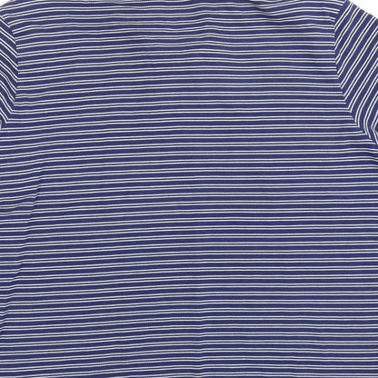 Marks and Spencer Mens Blue Striped   Polo Size 18