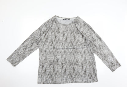 Love Leisure Womens Grey Animal Print  Pullover Jumper Size 14