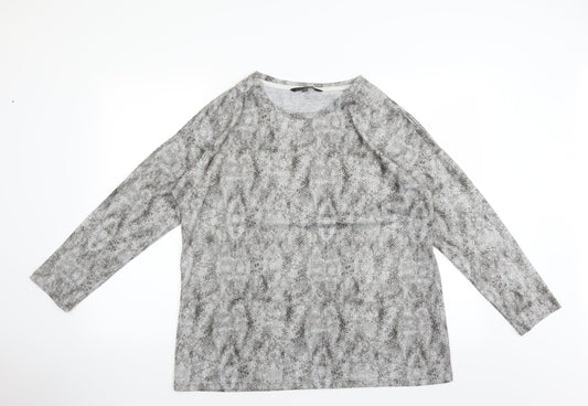 Love Leisure Womens Grey Animal Print  Pullover Jumper Size 14
