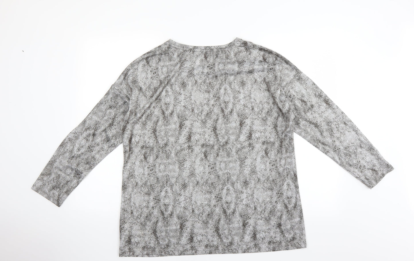 Love Leisure Womens Grey Animal Print  Pullover Jumper Size 14