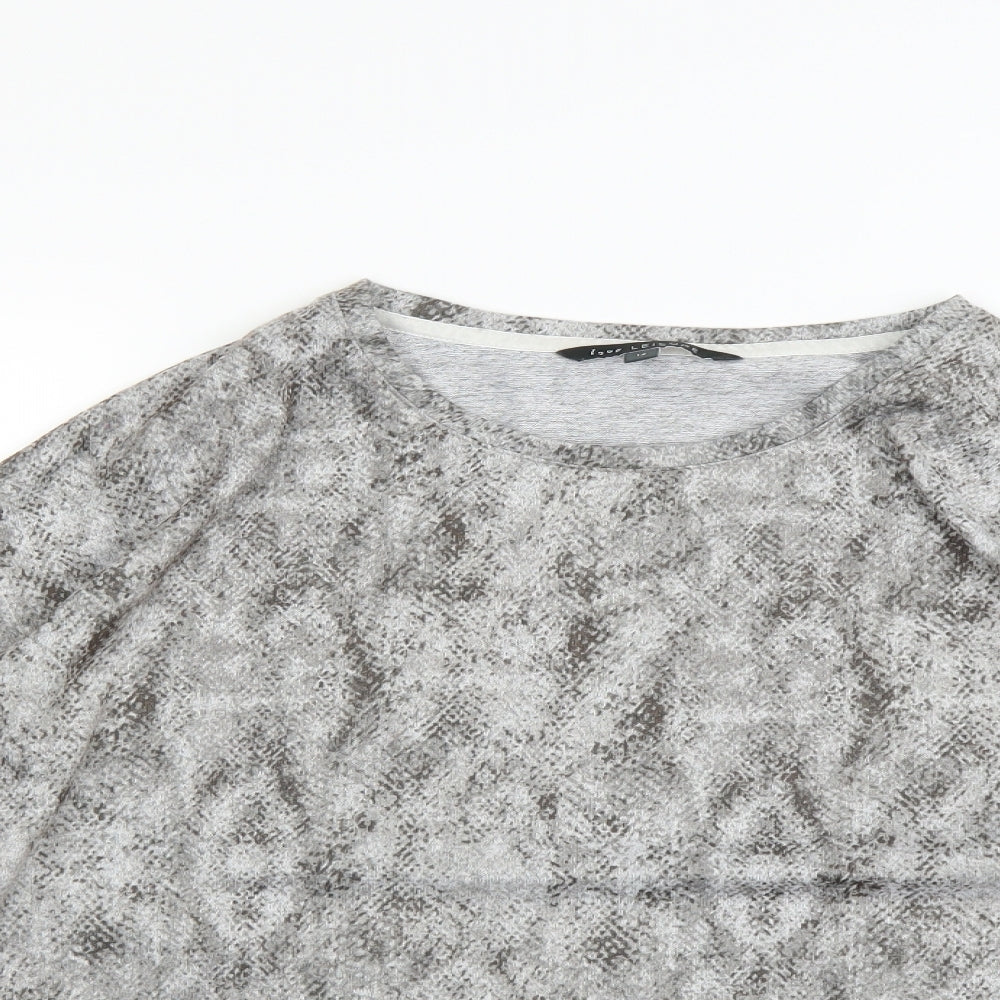 Love Leisure Womens Grey Animal Print  Pullover Jumper Size 14