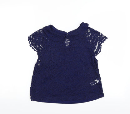 Womens UK Size 10 Topshop Blue Basic Blouse