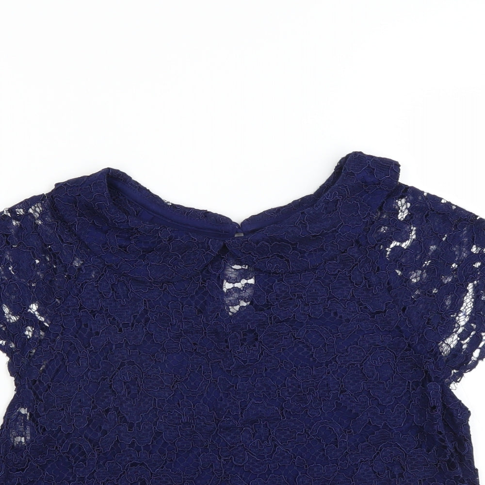 Womens UK Size 10 Topshop Blue Basic Blouse