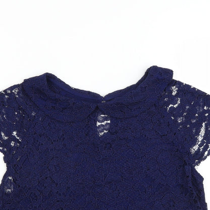Womens UK Size 10 Topshop Blue Basic Blouse
