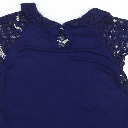 Womens UK Size 10 Topshop Blue Basic Blouse