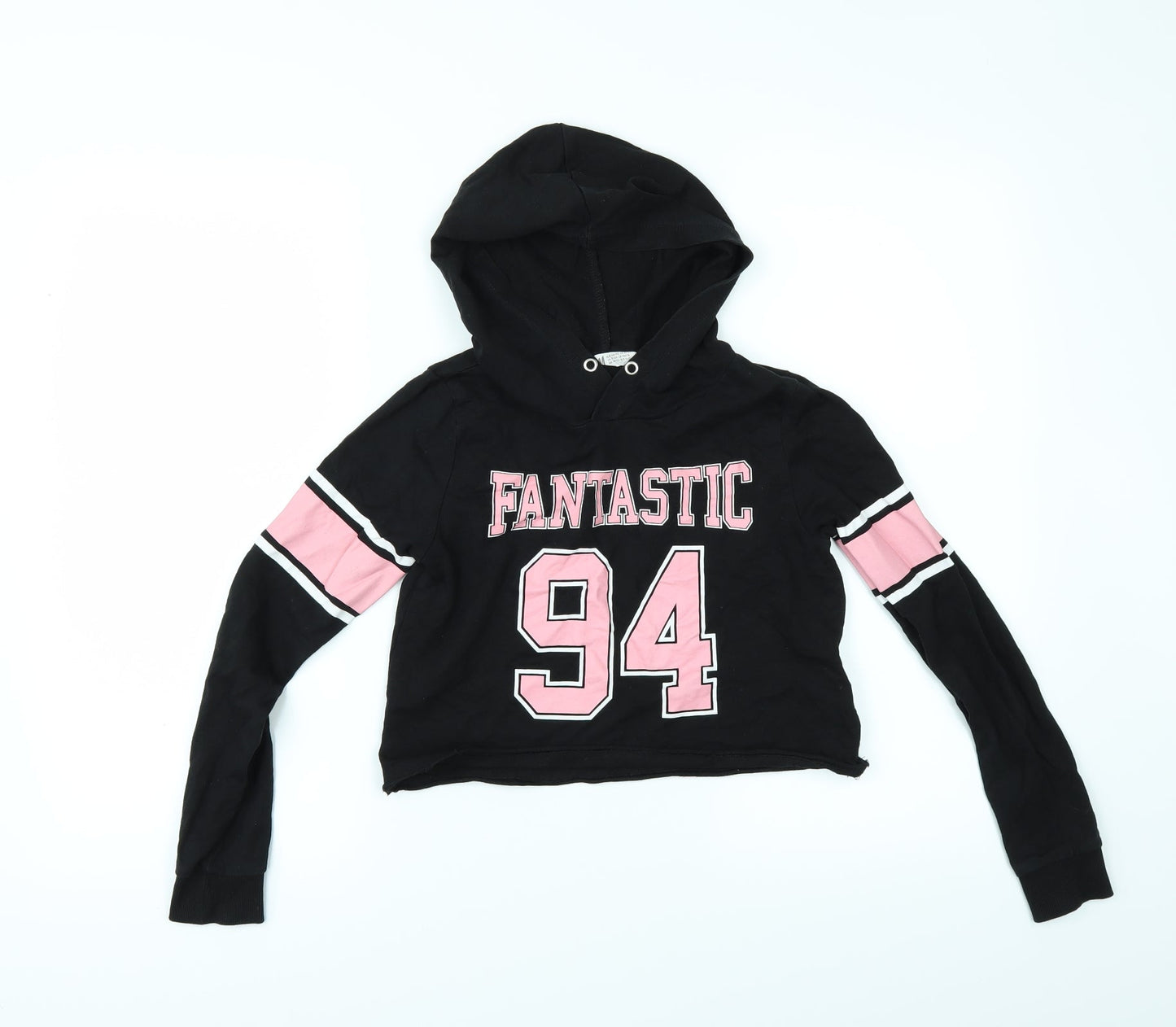 H&M Girls Black   Pullover Hoodie Size 11 Years