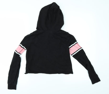 H&M Girls Black   Pullover Hoodie Size 11 Years