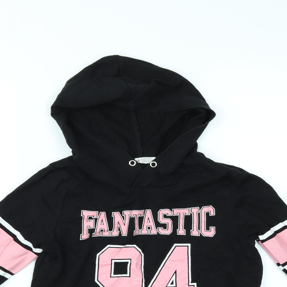 H&M Girls Black   Pullover Hoodie Size 11 Years
