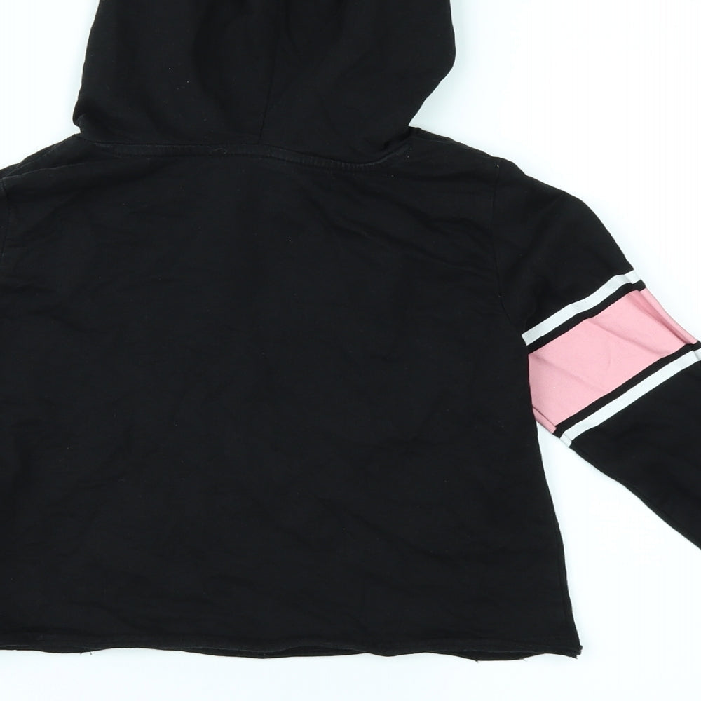 H&M Girls Black   Pullover Hoodie Size 11 Years