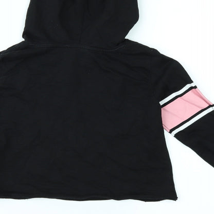 H&M Girls Black   Pullover Hoodie Size 11 Years