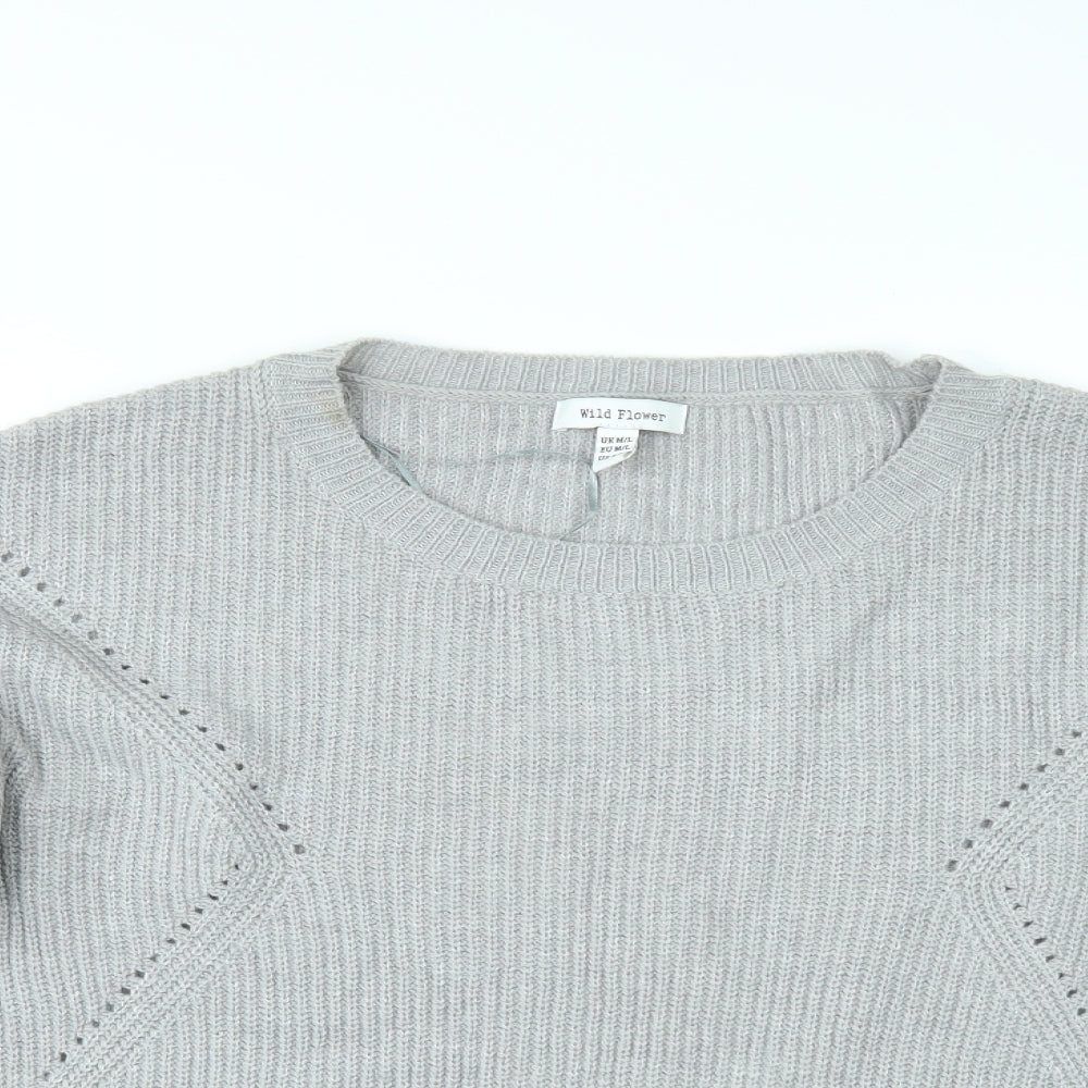 Wild flower Womens Grey   Pullover Jumper Size L  - Sleeve detail