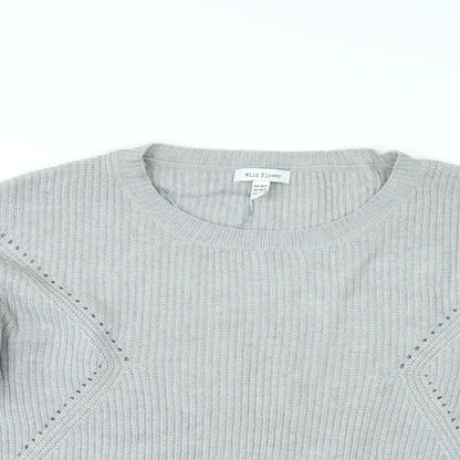 Wild flower Womens Grey   Pullover Jumper Size L  - Sleeve detail