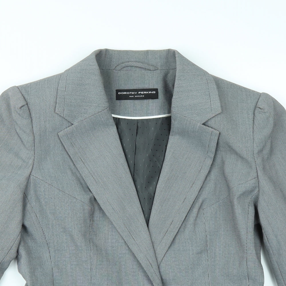 Dorothy Perkins Womens Grey Check  Jacket Suit Size 12