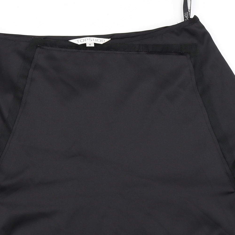 Womens UK Size 6 Topshop Flare Satin Skirt