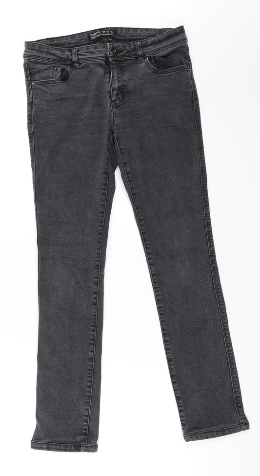 Zara Womens Grey  Denim Skinny Jeans Size 38 L28 in