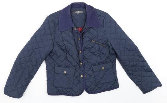 Limited Collection Womens Blue   Quilted Coat Size 12