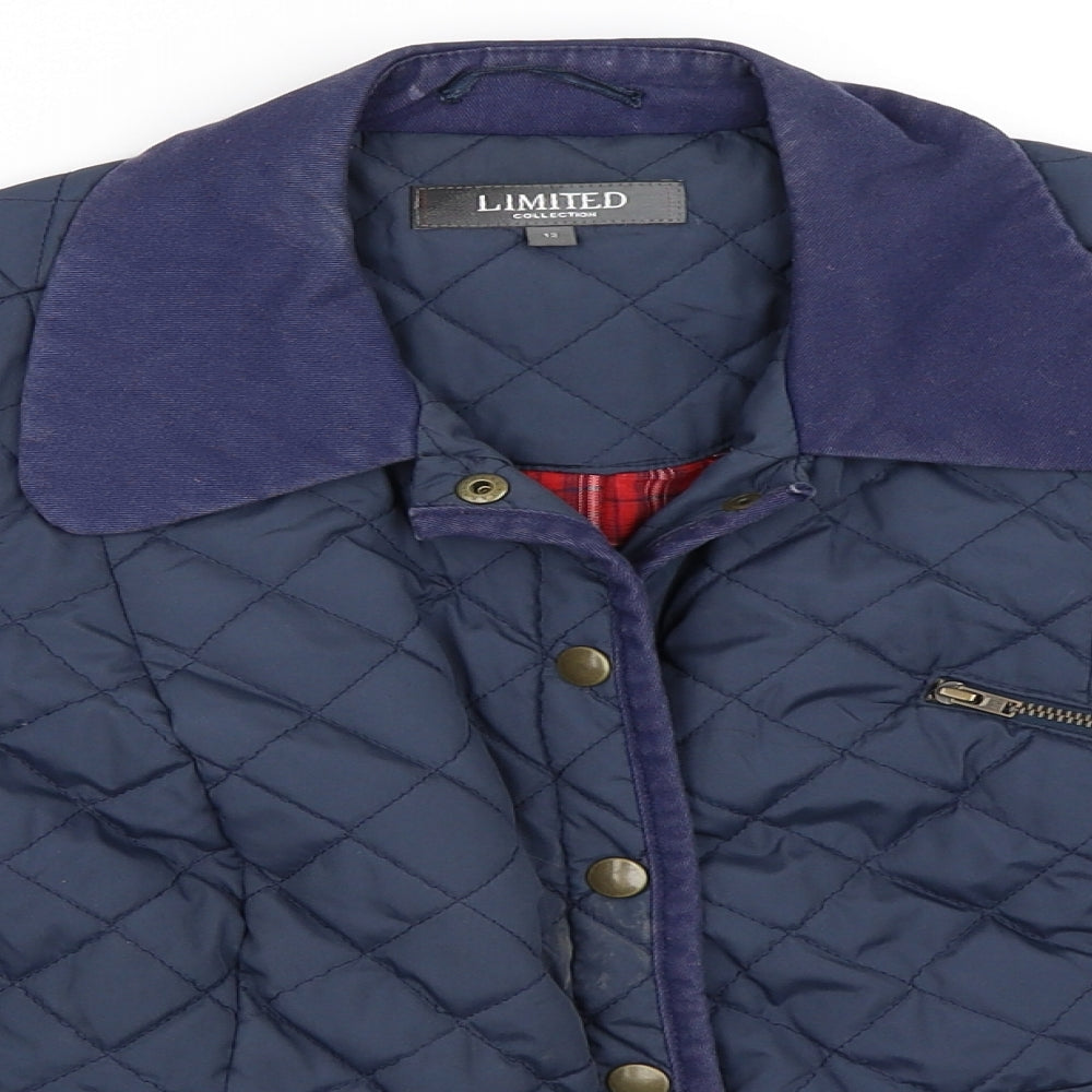 Womens UK Size 12 Limited Collection Blue Quilted Coat