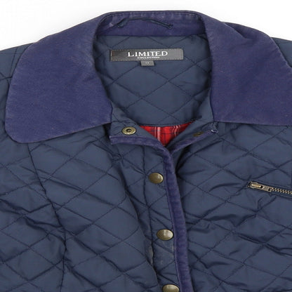 Womens UK Size 12 Limited Collection Blue Quilted Coat
