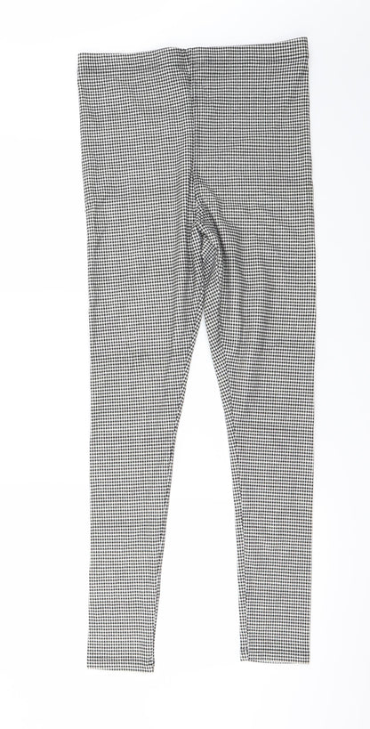Topshop Womens White Check  Jegging Trousers Size 10 L27 in