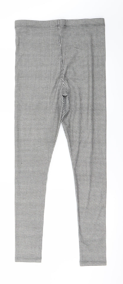 Topshop Womens White Check  Jegging Trousers Size 10 L27 in