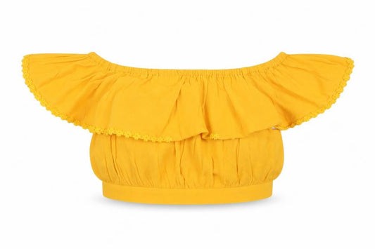 Womens UK Size 12 Preworn Yellow Cropped Blouse