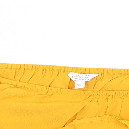 Womens UK Size 12 Preworn Yellow Cropped Blouse