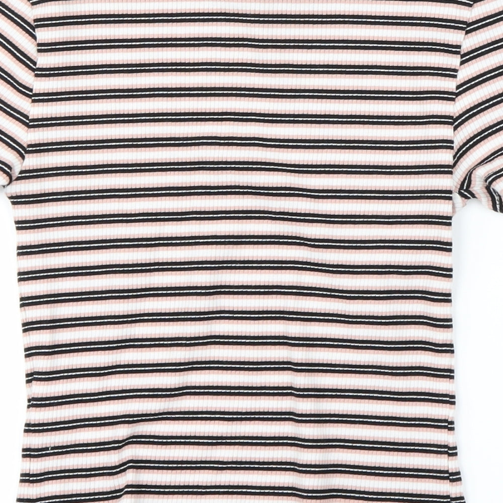 Womens UK Size S Preworn Pink Cropped T-Shirt