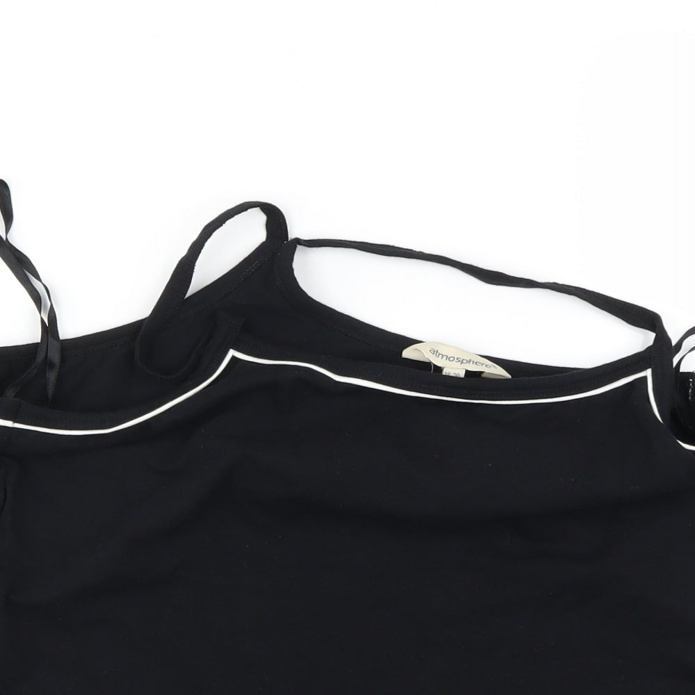 Womens UK Size 20 Atmosphere Black Basic T-Shirt