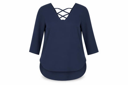 Womens UK Size 8 Atmosphere Blue Basic Blouse