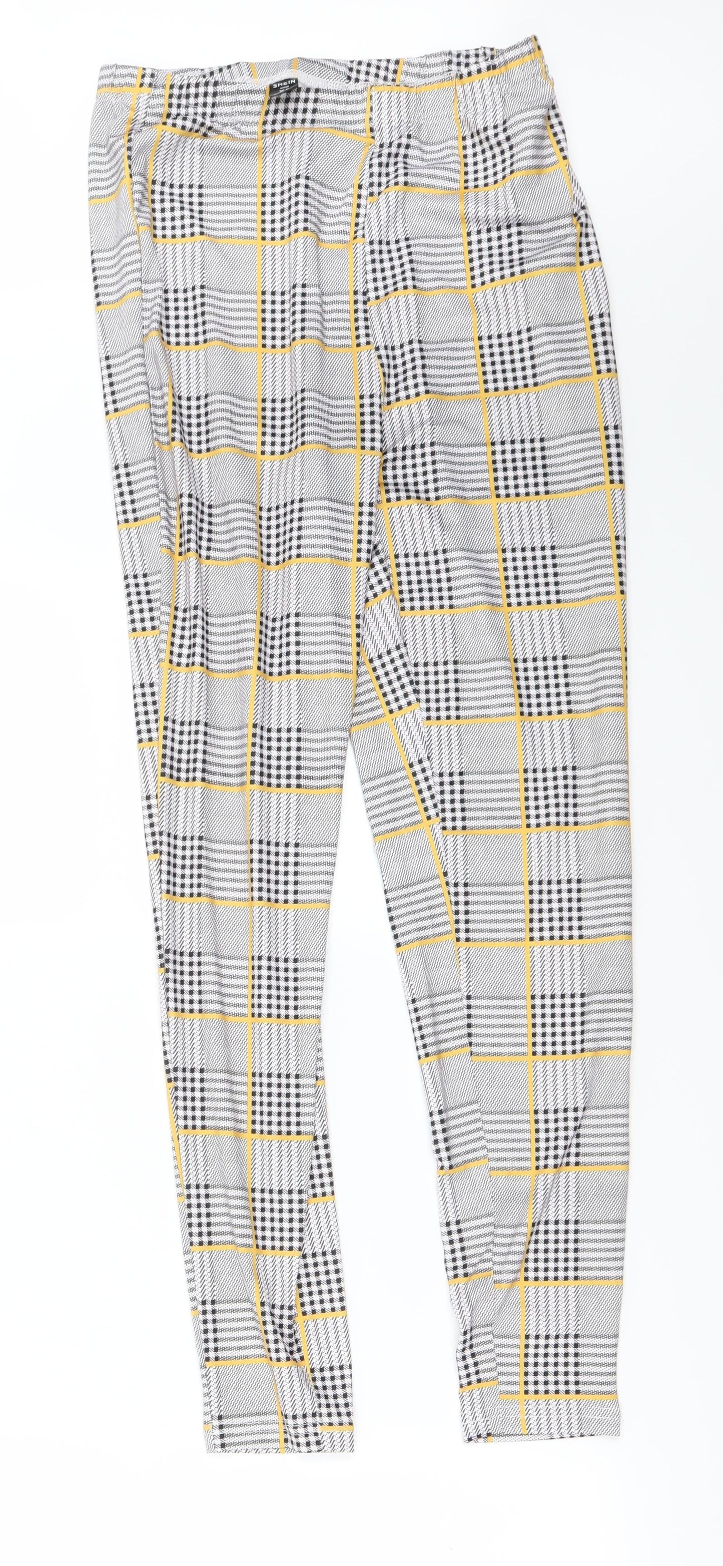 SheIn Womens Grey Check  Jegging Leggings Size XS L24 in